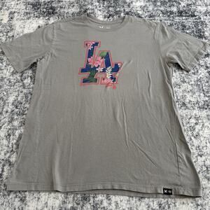 Los Angeles Dodgers Mens Small T-Shirt Hurley x 47 Brand MLB Baseball Tropical